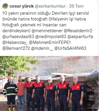 Kaza bölgesinde hatıra fotoğrafı!