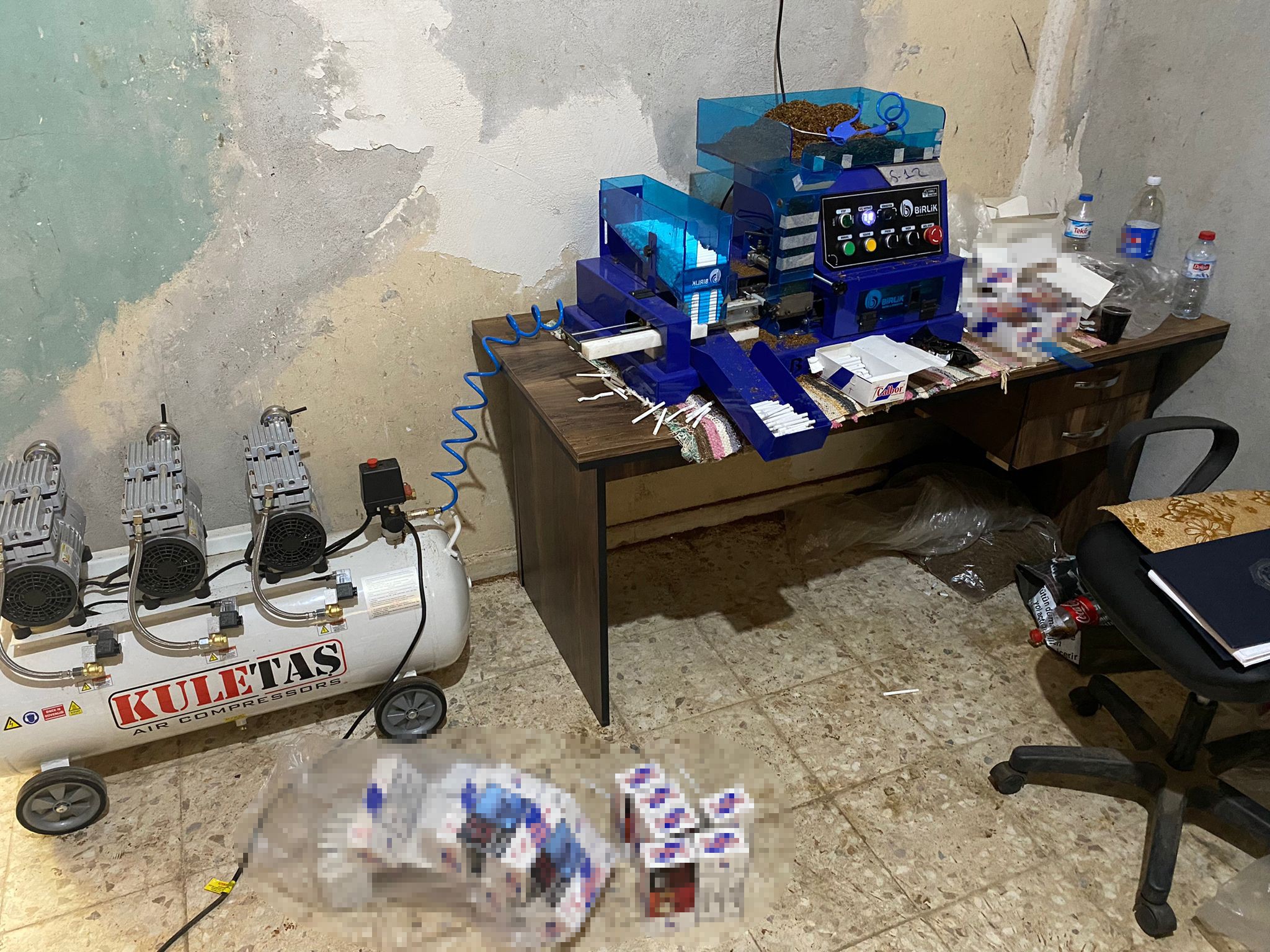 8 milyon 560 bin adet kaçak makaron ve doldurulmuş sigara ele geçirdi