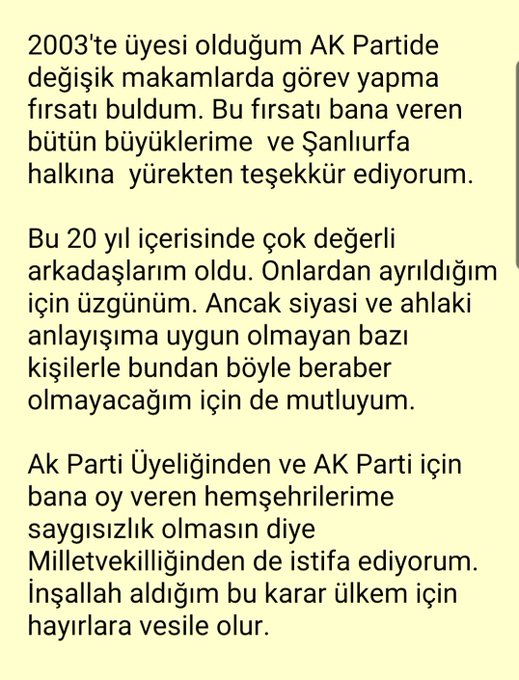 AK Parti'de şok istifa