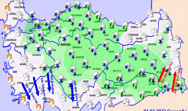 Meteoroloji'den 42 il için kar yağışı uyarısı