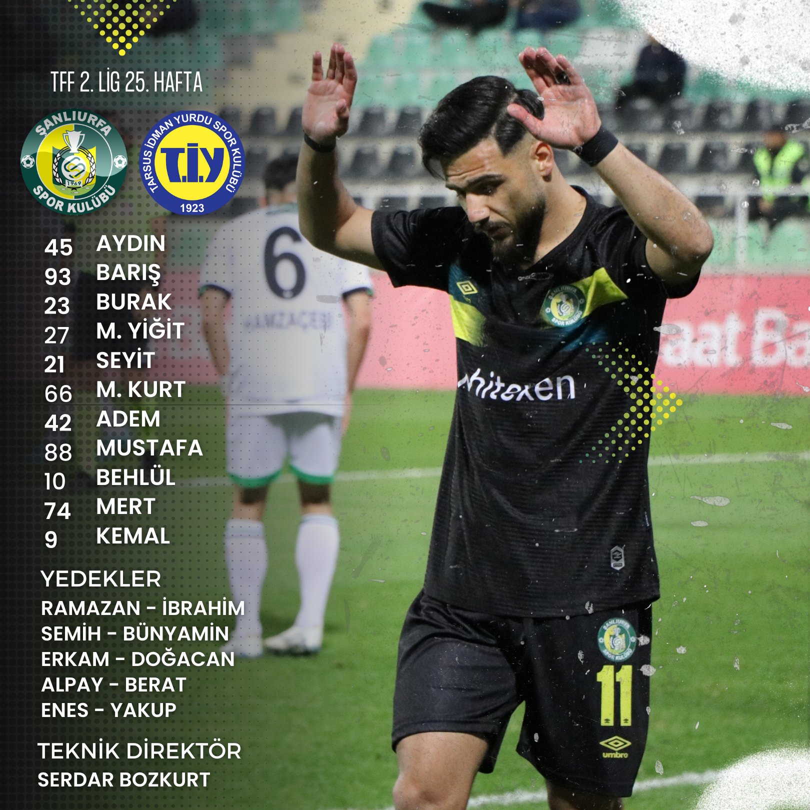 Şanlıurfaspor - Tarsus İdmayurduspor: 11-0