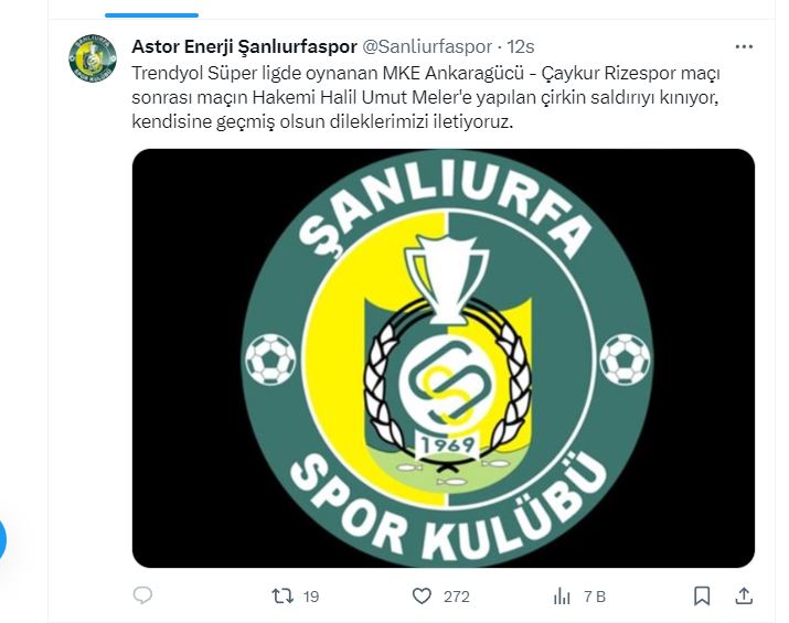 Şanlıurfa'daki kulüplerden saldırıya ilişkin kınama!