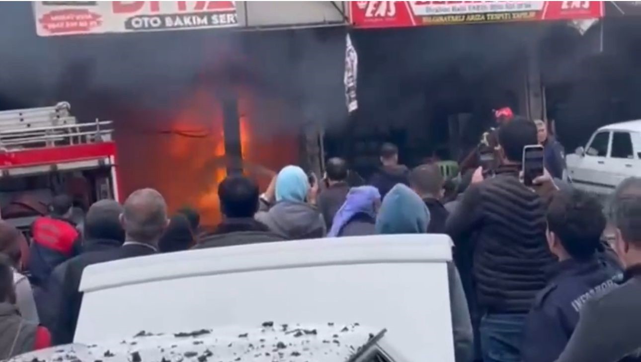 Siverek'te iş yerinde çıkan yangında tüp tankeri patladı