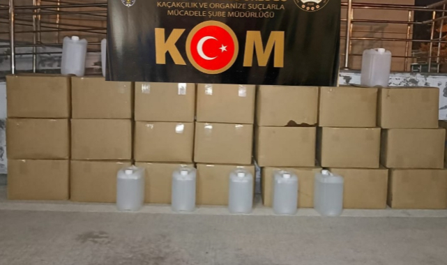 520 litre etil alkol ele geçirildi
