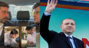 Mülteciler üzerinden Cumhurbaşkanı'nı taklit etti