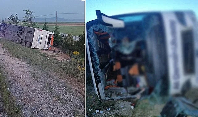 Yolcu otobüsü devrildi: 27 yaralı