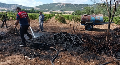 15 Ton Saman Kül Oldu