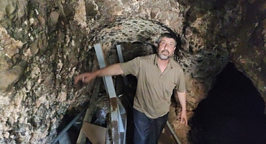 Çöken yolda tarihi tünel ortaya çıktı