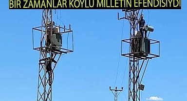 Şanlıurfa'da çiftçi trafoya çıktı!