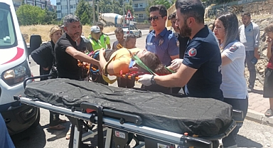 Bisiklet Devrildi Sürücüsü Yaralandı