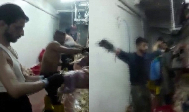 Mezbahada iğrenç görüntüler