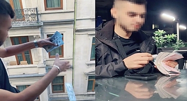 Otel penceresinden dolar saçan yakalandı