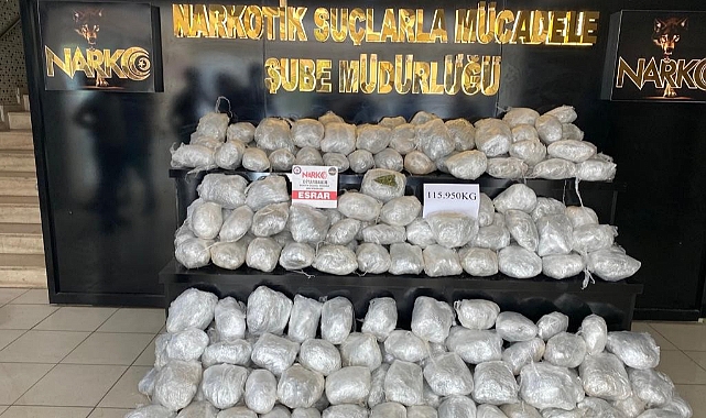 115 kilogram uyuşturucu madde ele geçirildi