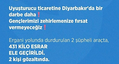 Bakan Soylu duyurdu: Diyarbakır’da 431 kilogram esrar ele geçirildi