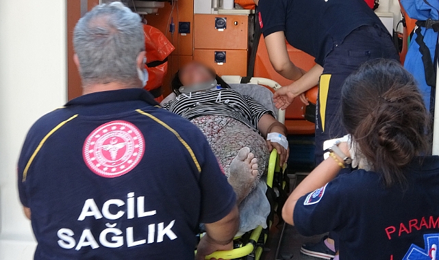 Eşini kafasına taşla vurup yaraladı