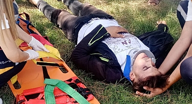 Motosiklet kaza yaptı 1 kişi yaralandı