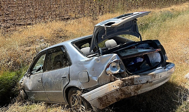 Şarampole yuvarlanan otomobilde 1 kişi yaralandı