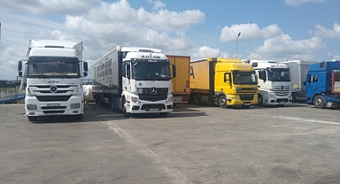 Tır şoförleri yüklerini indirmek için onay bekliyor