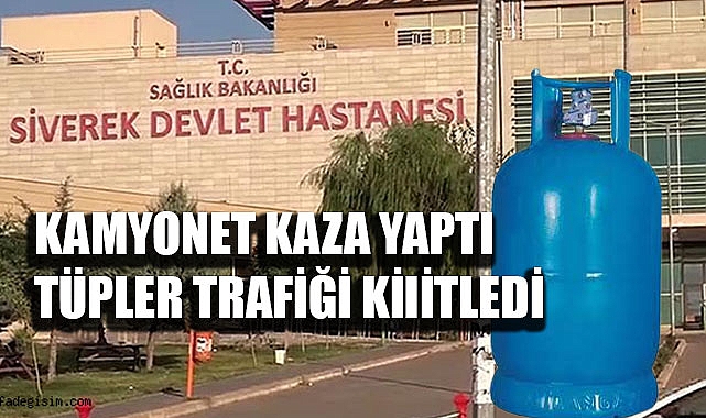 Tüp yüklü kamyonet yola savruldu: 2 Yaralı