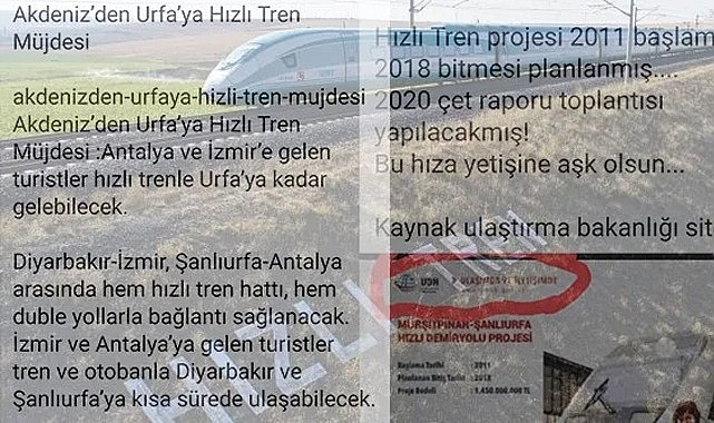 Urfa'nın tren projesi 2018'de bitmiş! Fakat ortada tren yok