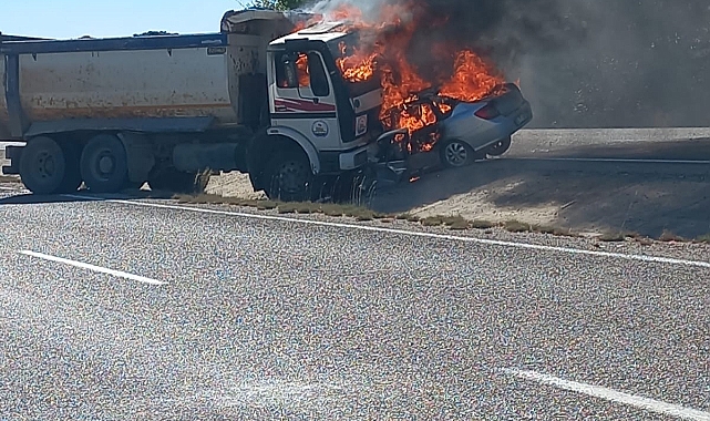 Çalıntı otomobille kaza yaptı, yanarak can verdi