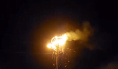 Elektrik tellerinden çıkan kıvılcımlar leylek yuvasını yaktı