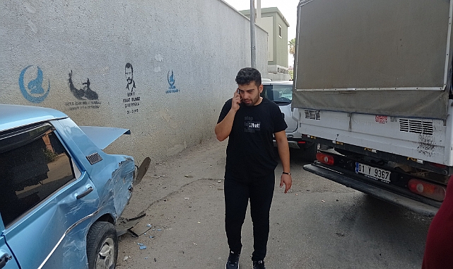 Fren yerine gaza basınca kaza yaptı