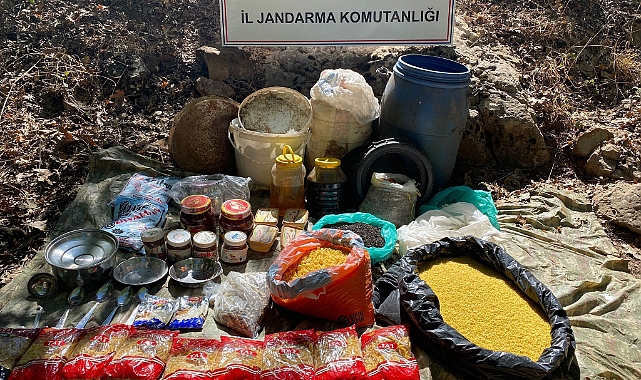 PKK’ya ait toprağa gömülü yaşam malzemeleri ele geçirildi
