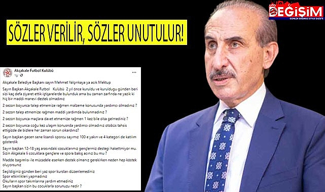 Başkan Yalçınkaya, verdiği sözleri tutmadı mı?