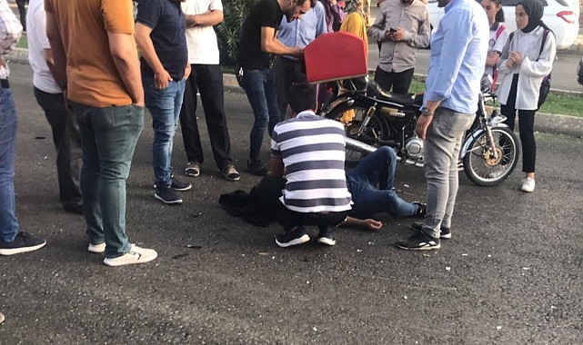 Kamyonet ile motosiklet çarpıştı: 1 yaralı