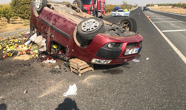 Kontrolden çıkan araç takla attı: 2 yaralı