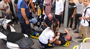 Motosiklet ile minibüs çarpıştı :2 yaralı