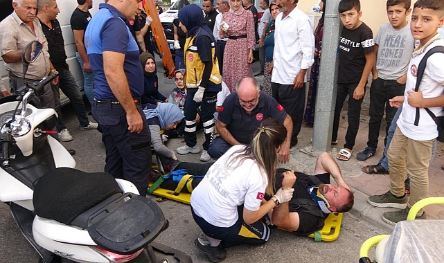 Motosiklet ile minibüs çarpıştı :2 yaralı