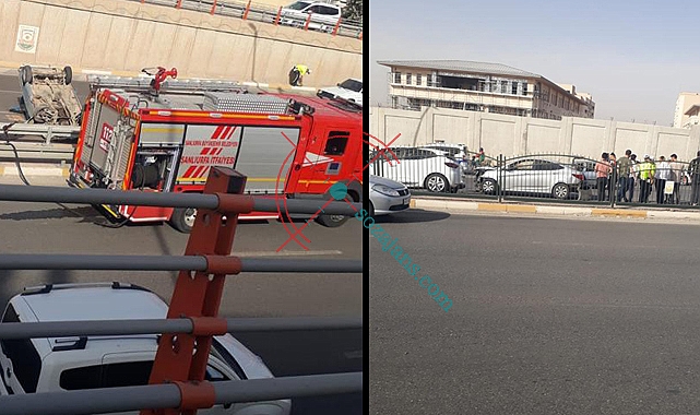 Şanlıurfa'da 3 araç birbirine girdi