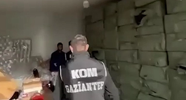 Gaziantep'te bir depoya şok eden baskın