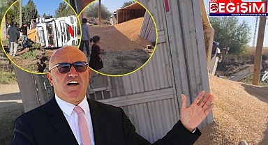 Tahıl yüklü tır devrildi! Tanal yetkililere seslendi