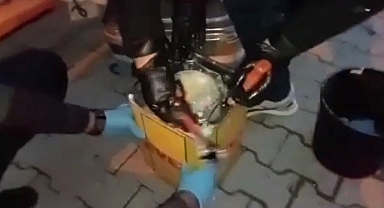 Yağ tenekelerine gizlenmiş 6 kilo esrar ele geçirildi