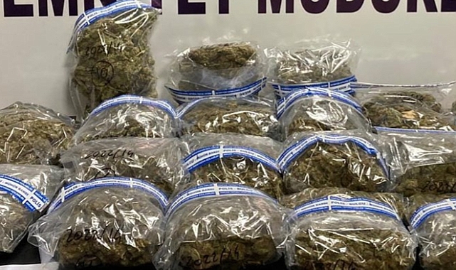 10 kilo 630 gram esrar ele geçirildi