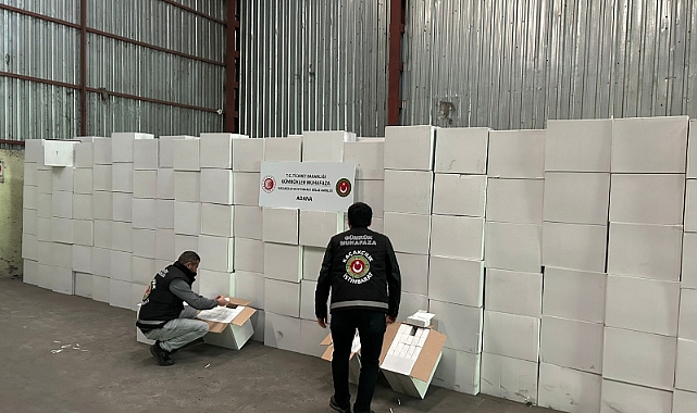 20 milyon 500 bin adet boş makaron ele geçirildi