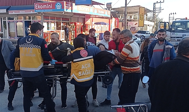 Otomobil motosikletle çarpıştı, yaralı sürücü feryat etti
