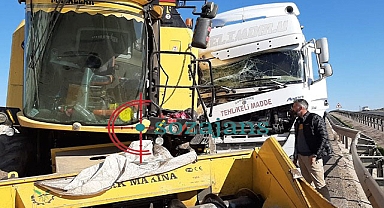 Şanlıurfa'da tır ile biçerdöver çarpıştı!