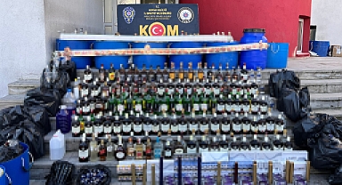 2 bin litre gümrük kaçağı sahte içki ele geçirildi