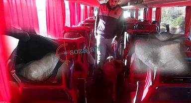 Birecik'te yolcu otobüsünde uyuşturucu çıktı!