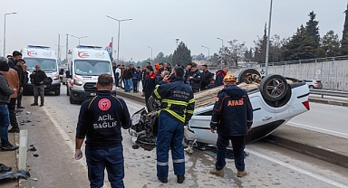 Otomobil takla attı 1 kişi yaralandı