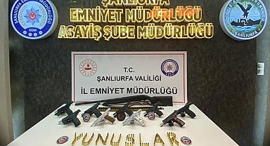 Şanlıurfa'da çok sayıda silah ele geçirildi: 14 gözaltı