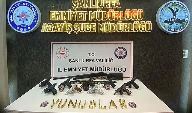 Şanlıurfa'da çok sayıda silah ele geçirildi: 14 gözaltı