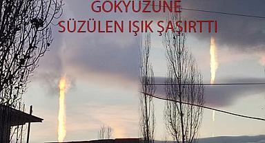 Gökyüzüne yükselen ışık şaşırttı