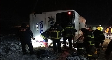 Kontrolden çıkan otobüs devrildi: 1 ölü, 13 yaralı