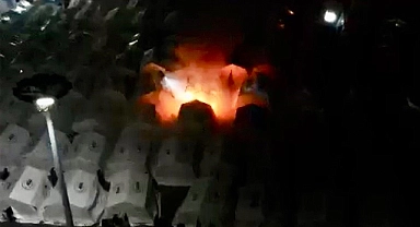 Osmaniye'de çadır kentte yangın