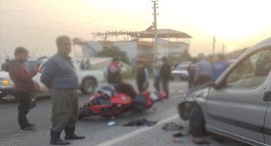 Motosiklet sürücüsünü taktığı kask hayatını kurtardı